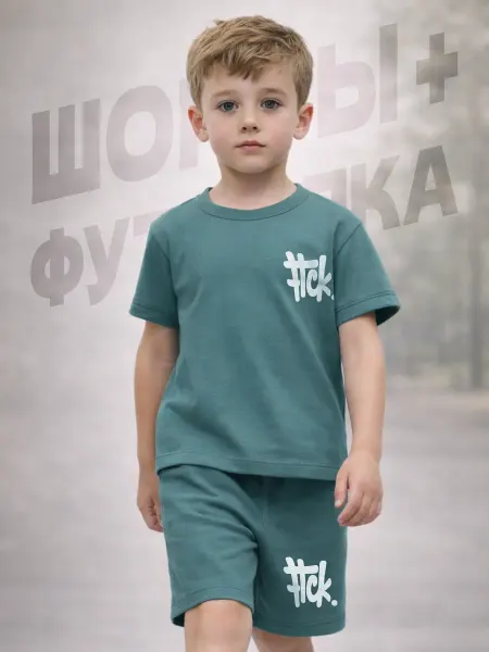 Baby Style Комплект футболка и шорты для детей оверсайз