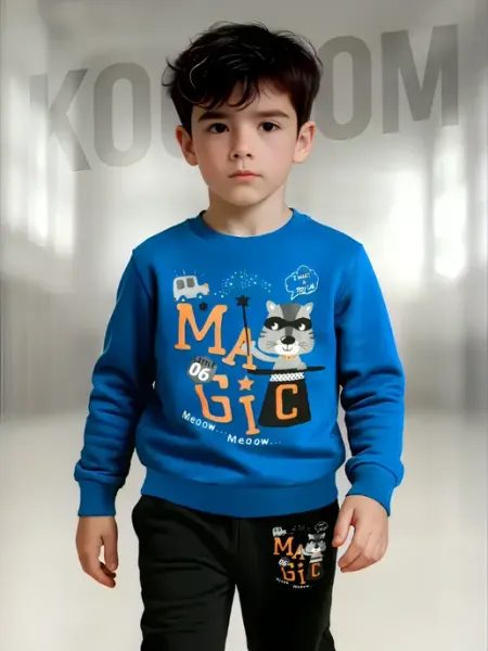 Baby Style Детский хлопковый спортивный костюм с принтом