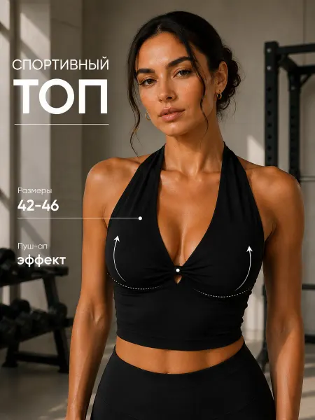 Profit_wear Топ халтер спортивный с открытой спиной