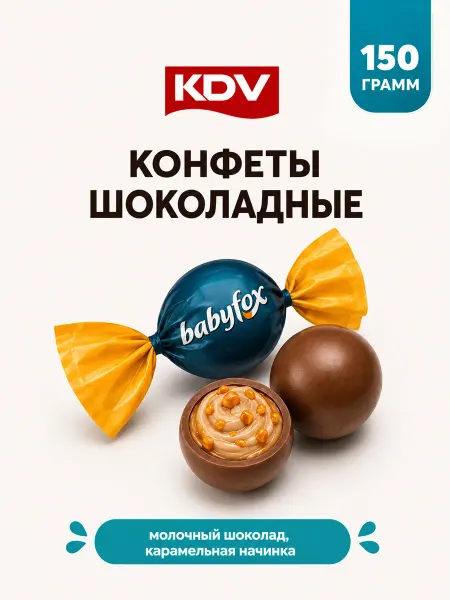 KDV Конфеты шоколадные BabyFox Galaxy sphere с соленой карамелью