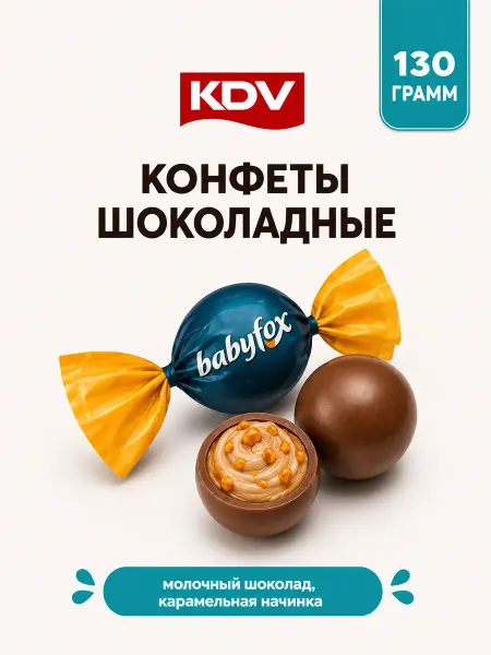 KDV Конфеты шоколадные BabyFox с соленой карамелью