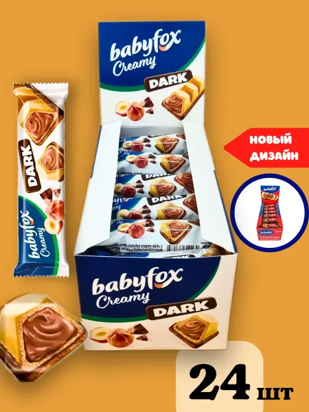 Babyfox Вафельный батончик Roxy шоколад и фундук, 24 шт