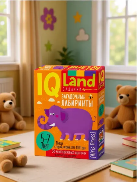 АЙРИС-пресс IQ Многоразовые карточки с маркером.5+ Загадочные лабиринты