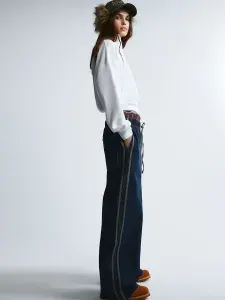 Джинсы Befree baggy fit с лампасами на завязке