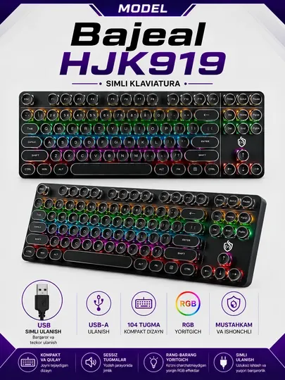 Механическая RGB-клавиатура Bajeal HJK919