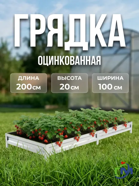 Грядки мечта Грядка оцинкованная 1x2м, 20см, цинк