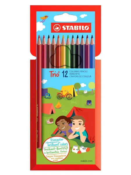 STABILO Карандаши цветные Trio трехгранные, 12 цветов