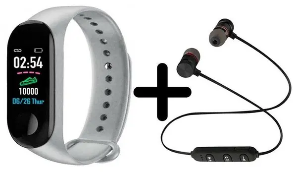 Умные часы BandRate Smart BRSM333PLBG-SET1 с беспроводными наушниками, мониторингом кислорода в крови, ЧСС