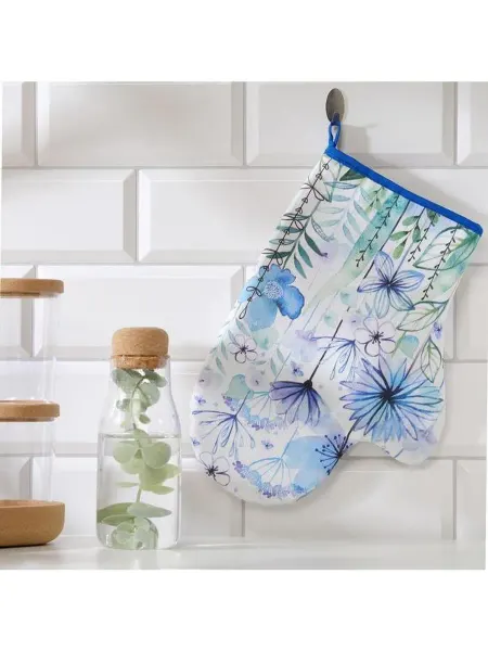 Этель Варежка-прихватка "Blue Flowers", 20х28 см, саржа
