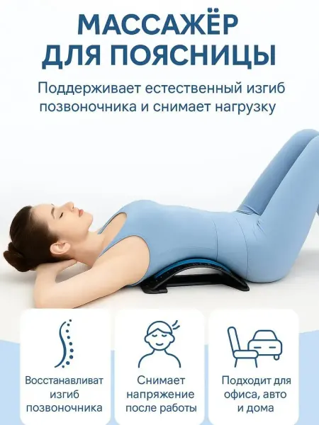 BANUIS2101 Ортопедический тренажер мостик для растяжки спины