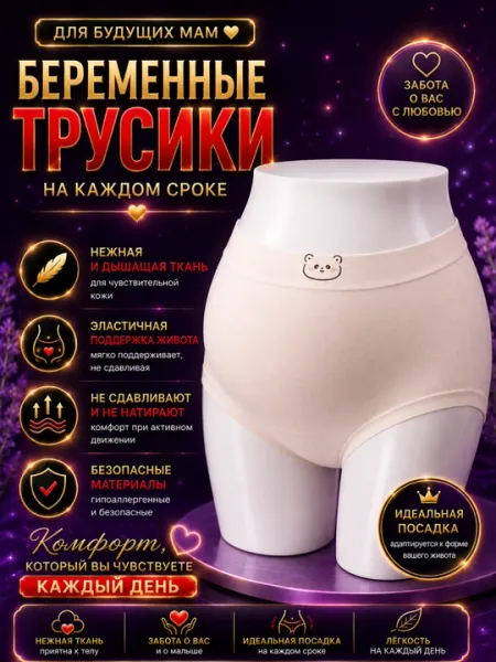 Женские трусы для беременных с высокой посадкой и поддержкой живота - Одежда для беременных