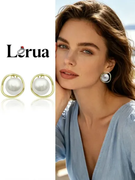 Lerua Серьги с жемчугом необычная бижутерия