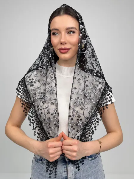 MM Shop Платок летний на голову косынка легкая на шею в храм