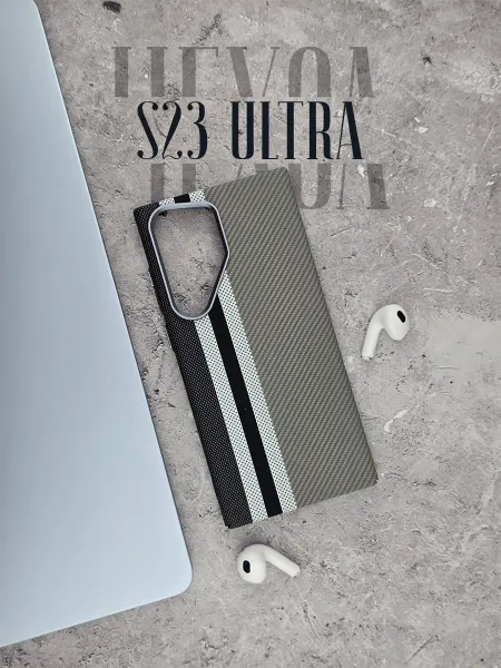 Ambrioni Чехол на Samsung S23 Ultra карбоновый с магнитом