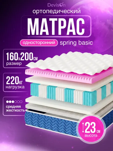 Devison Матрас 160x200 на кровать ортопедический пружинный