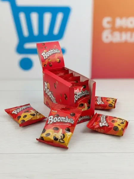 РУЗИК Шоколадное драже Roomballs вкус банана 60г набор 10 пачек