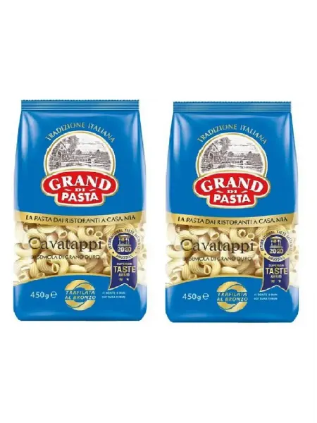 Grand di Pasta Макаронные изделия Cavatappi, 2 уп по 450 г