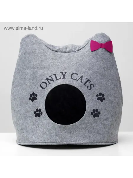 EVA Домик для животных из войлока "Ушастик ONLY CATS", 46 х 46 х