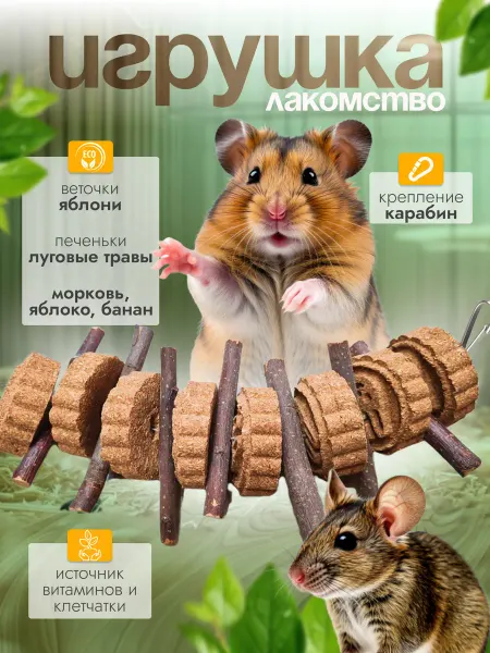 JUNGARIK Игрушка кусалка для грызунов и птиц