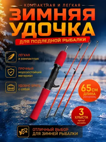 Ловись_Рыбка Удочка зимняя 65 см штекерная
