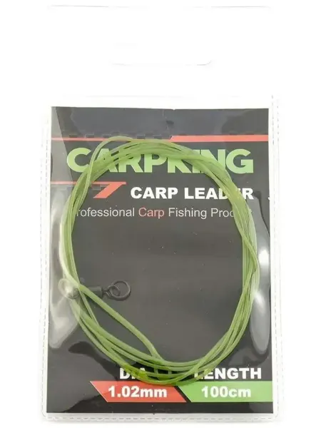 Carpking Монтаж-leader флюрокарбон в с вертлюгом через кольцо green