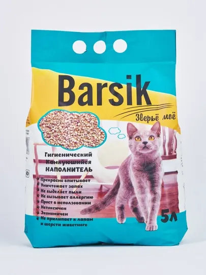 "АКЦИЯ" Наполнитель комкающийся для кошек Barsik, 3кг 5 л