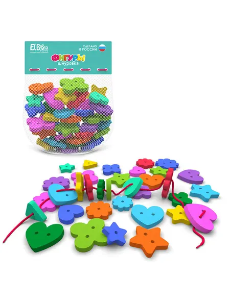 El`BaSco toys Шнуровка цветочки для детей развивающая игрушка
