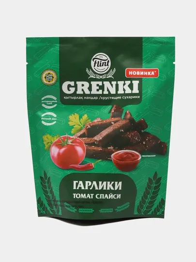 Гарлики Grenki со вкусом "Томат Спайси", 90 г - Копченые, вяленые, сушеные морепродукты и мясные закуски