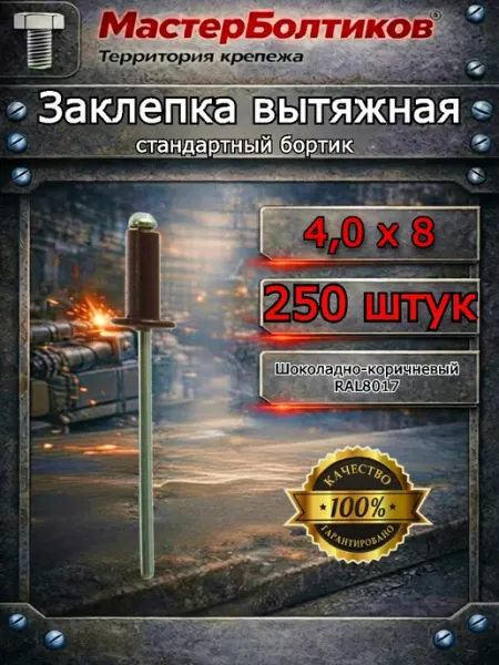 Заклепка RAL8017 шоколадно-коричневый 4.0х8 (250 шт)