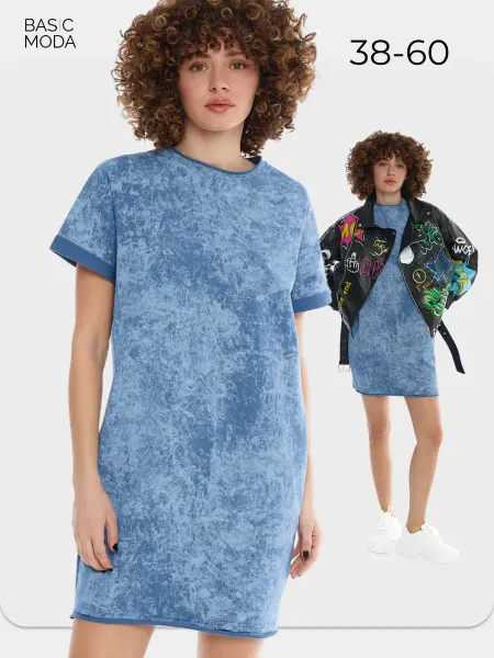 BASIC moda Осеннее платье футболка варенка повседневное оверсайз