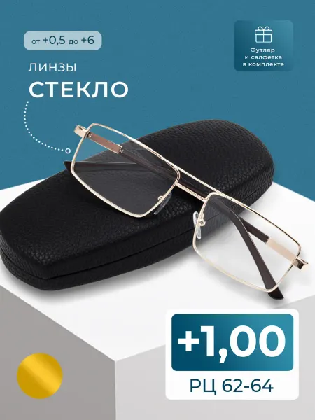 MOCT Готовые очки со стеклом металлические (+1.00) с футляром