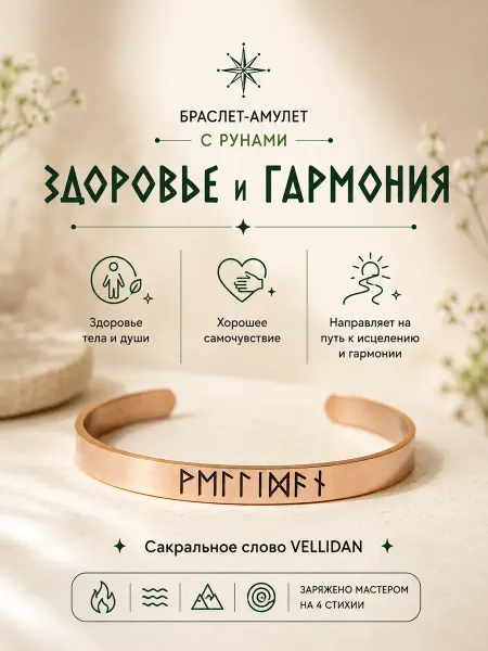 Berkana Kano & Tvili Tarot Рунический браслет на здоровье и гармонию