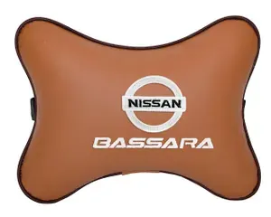 Подушка на подголовник рыжая экокожа NISSAN Bassara