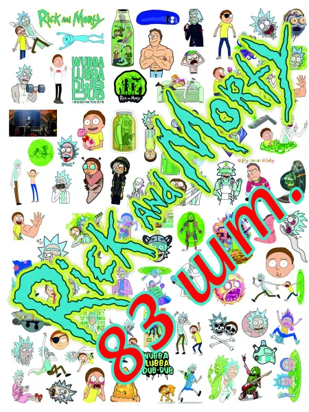 1StickerShop наклейки Рик и Морти 83 шт