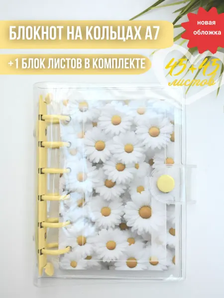 Блокнот на кольцах с прозрачной обложкой А7