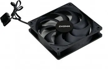 Вентилятор для корпуса DIGMA 120х120х25 мм, черный 3-pin 4-pin Moleх 23дБ (DFAN-120-9)