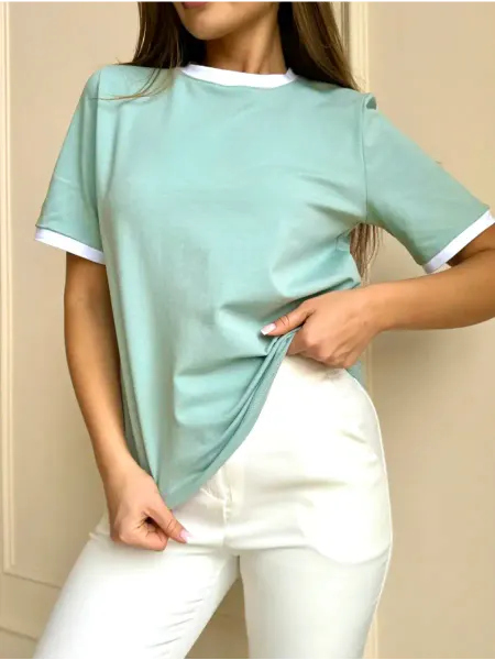 Lady Mode Футболка однотонная базовая хлопок
