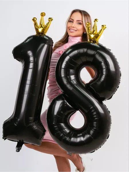 WOW-Ballon Набор черных воздушных шаров на 18 лет