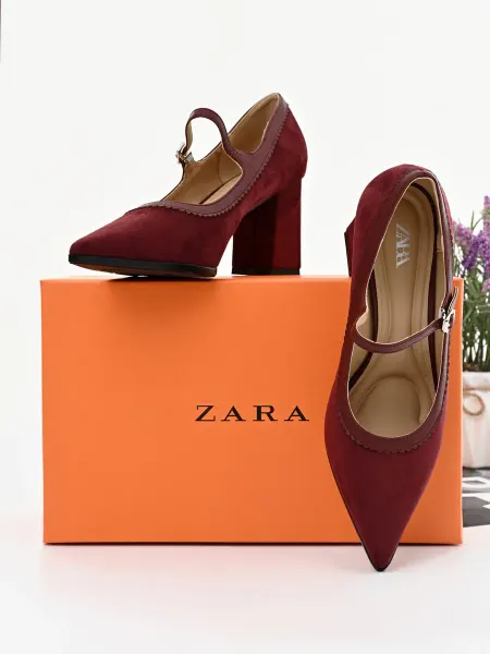 Zara Туфли женские весенние на устойчивом каблуке