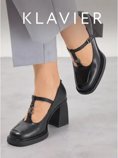 KLAVIER Туфли женские на каблуке черные