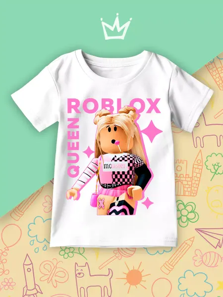 Каждому Своё Bloggers Детская Футболка Королева Roblox Игровой Персонаж Принт