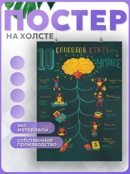 POSTERNAK Постеры психология 10 способов стать умнее(3)30х40см