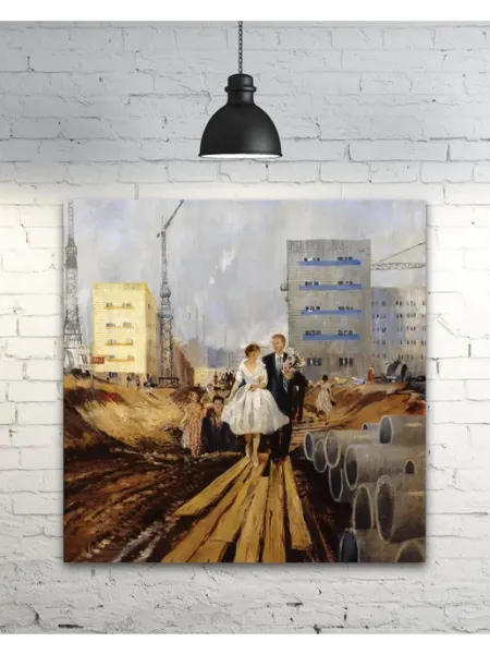 Past_today "Свадьба на завтрашней улице", Пименов (без подрамн, 40х40)