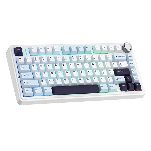 Игровая клавиатура AULA "MF75", Wi-Fi/USB, механическая, белая