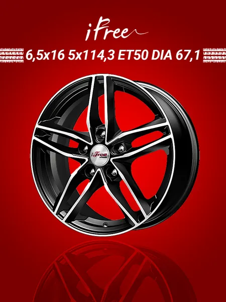 Диск автомобильный iFree Катар 6,5x16 5x114,3 ET45 67,1 Блэк джек