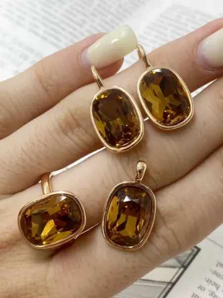 DIAMOND COLLECTION Комплект бижутерии с крупным камнем