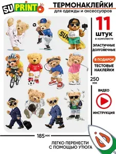 Термонаклейка на одежду детская мишка teddy bear