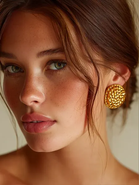 Beatrice Jewellery Серьги бижутерия крупные круглые