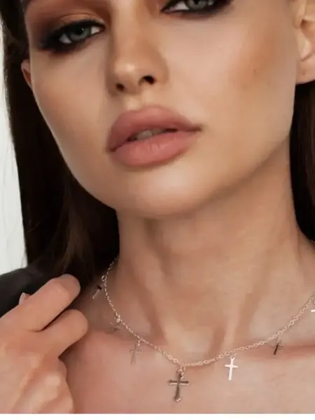 Beatrice Jewellery Цепочка на шею бижутерия тонкая