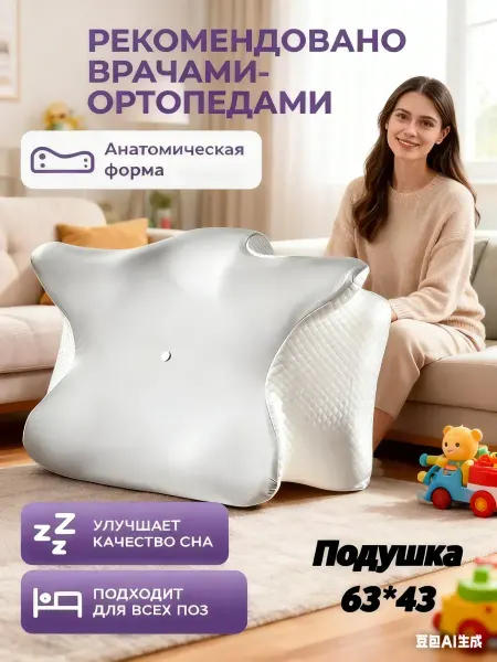 Подушка ортопедическая 50х70 для спины и шеи с памятью